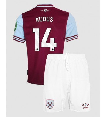 West Ham United Mohammed Kudus #14 Domácí dres komplet pro Děti 2024-25 Krátkým Rukávem (+ Krátké kalhoty)
